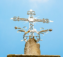 Image showing abstract cross in italy europe and the sky background