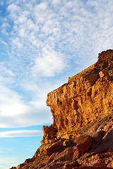 Image showing sunset in africa  construction near        blue