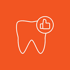 Image showing Healthy tooth line icon.