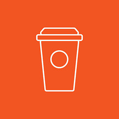 Image showing Disposable cup line icon.