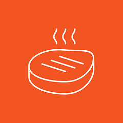 Image showing Grilled steak line icon.