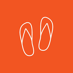 Image showing Beach slipper line icon.