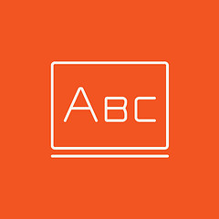 Image showing Letters abc on blackboard line icon.