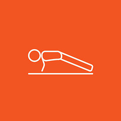 Image showing Man making push ups line icon.