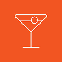 Image showing Cocktail glass line icon.