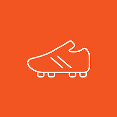 Image showing Football boot line icon.