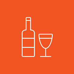 Image showing Bottle of wine line icon.