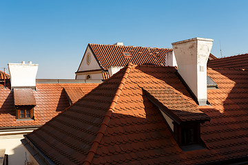 Image showing Prague red roof