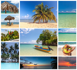 Image showing Collage of beach holiday scenes