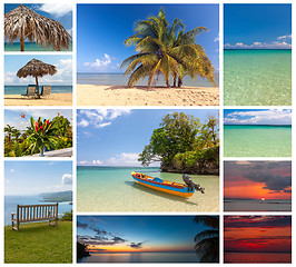 Image showing Collage of beach holiday scenes