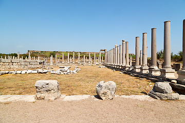 Image showing  in  perge old construction  the column  and   temple 