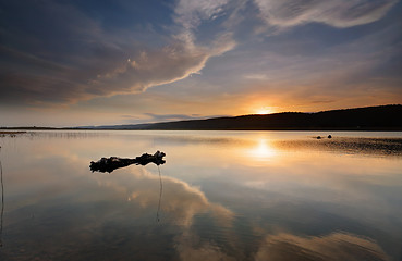 Image showing Lake Burralow sunset