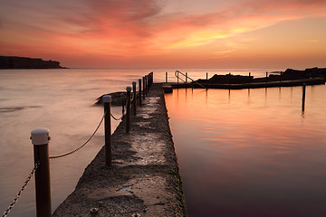 Image showing Malabar Ocean Pool at dawn sunrise Australia