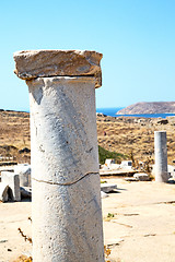 Image showing archeology  in delos greece  historycal  old ruin site