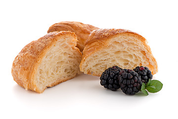 Image showing Croissant and blackberries