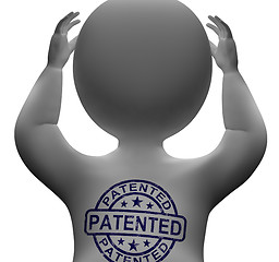 Image showing Patented Stamp On Man Shows Registered Patent