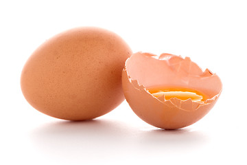 Image showing Raw eggs isolated on white