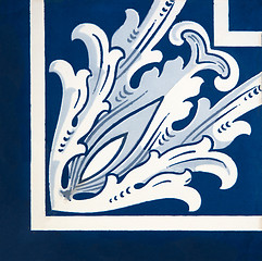 Image showing Traditional Portuguese glazed tiles