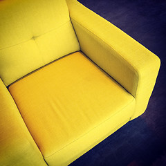 Image showing Bright yellow armchair