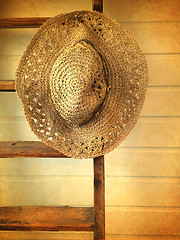 Image showing Retro style straw hat