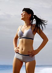 Image showing happy woman in sport wear