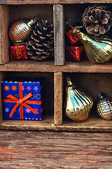 Image showing Christmas box with trinkets