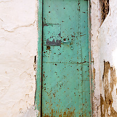 Image showing old door in morocco africa ancien green