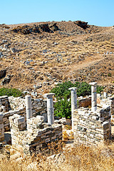 Image showing archeology  in delos greece  acropolis   site