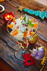 Image showing Delicious mandarin orange dessert 