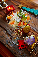 Image showing Delicious mandarin orange dessert 