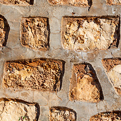 Image showing red tile in morocco africa texture abstract wall brick