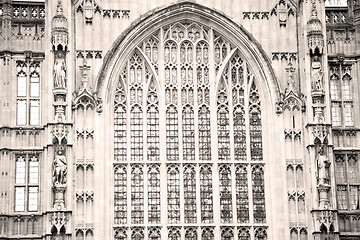 Image showing old in london  historical    parliament glass  window    structu