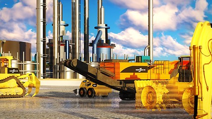Image showing Machines at oil refinery