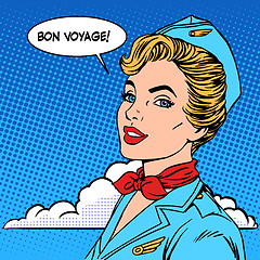 Image showing Bon voyage stewardess tourism travel flight