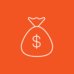 Image showing Money bag line icon.