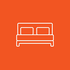 Image showing Double bed line icon.