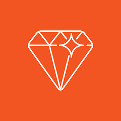 Image showing Diamond line icon.