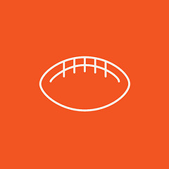 Image showing Rugby football ball line icon.