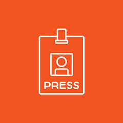Image showing Press pass ID card line icon.