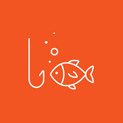 Image showing Fish with hook line icon.