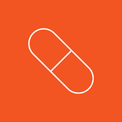 Image showing Capsule pill line icon.