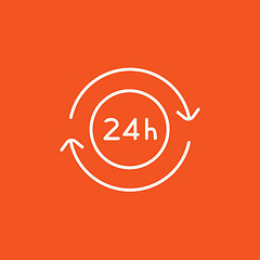 Image showing Service 24 hrs line icon.