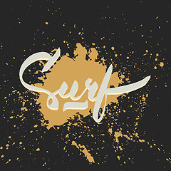 Image showing Surf hand-lettering logo