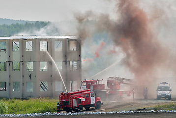 Image showing Doctrine of firefighters and ambulance team