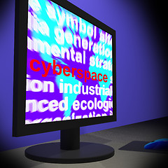 Image showing Cyberspace On Monitor Shows Online Technology