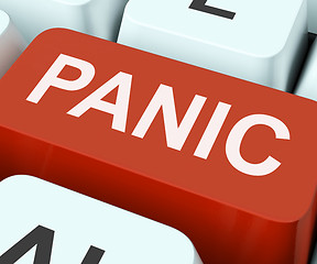 Image showing Panic Key Shows Panicky Terror Or Distress