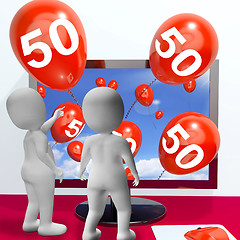 Image showing Number 50 Balloons from Monitor Show Online Invitation or Celebr