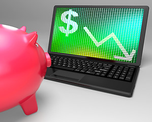 Image showing Dollar Symbol On Laptop Shows American Monetary Risks