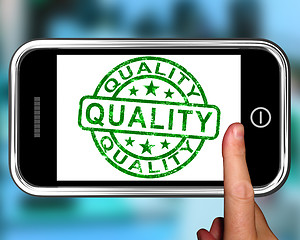 Image showing Quality On Smartphone Shows Premium Products