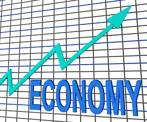 Image showing Economy Graph Chart Shows Increase Economic Fiscal Growth